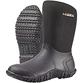 HISEA Women's Rubber Garden Boots Waterproof Insulated Yard Gardening Shoes Mid Height for Mud Working Outdoor
