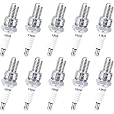BR9ES Spark Plugs 5722 for ATV Motorcycle Snowmobile Scooter 10 Pack | Compatible with Honda ATC250R TRX250R Kawasaki KDX175 KDX200 KDX250 Yamaha YZ125 YZ250 Suzuki RM125 RM250 KTM Arctic Cat