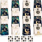 Tinlade 24 Pcs Eid Mubarak Party Favor Bags with Stickers 4 Styles Goodie Candy Paper Ramadan Treat Bags Party Favor Muslim Ramadan Gift for Eid Supplies Decoration