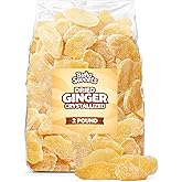 Bulk Dried Crystallized Ginger 2 Pound - Sweet &amp; Spicy Candied Ginger Sugar-Coated Slices for Snacking, Baking, Cooking &amp; Tea
