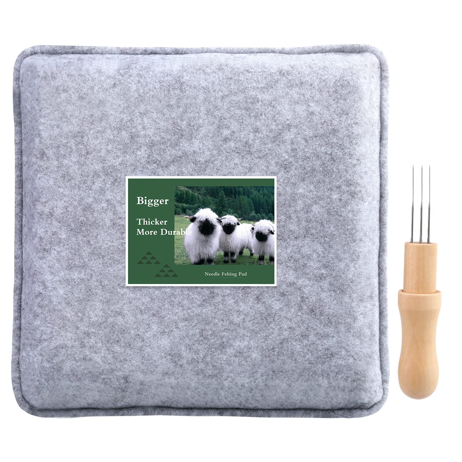 Namner Needle Felting Pad, Felting Mat with Felting Needles, Needle Felt Tool Kit 10.7 x 10.7 Inches for Wool Craft