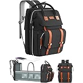 ISMGN Diaper Bag Backpack with Changing Station, Large Diaper Bag, Baby Bag, Black Diaper Bag, Black