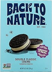 Back to Nature Double Creme Sandwich Cookies, Plant-Based, Non-GMO, Plant-Based, Made with Wheat Flour, Snack Happy, 8.25 oz 
