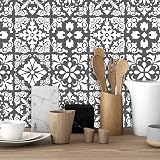 WALPLUS Grey Tile Stickers 24 pcs 15x15 cm Self Adhesive Kitchen Tiles view 2