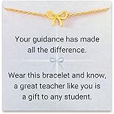 STORYJEWELLERY Teacher Gifts for Women, Teacher Bracelets for Women, Christian Teachers Jewelry, Thank You & End of Year Appreciation Gifts for Teachers, Bow Bracelet