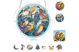Acrylic Puzzles Suncatcher Window Hanging, 7.87 Inch Hummingbird Sun Catcher Acrylic Puzzles Garden Decoration for Women Men 