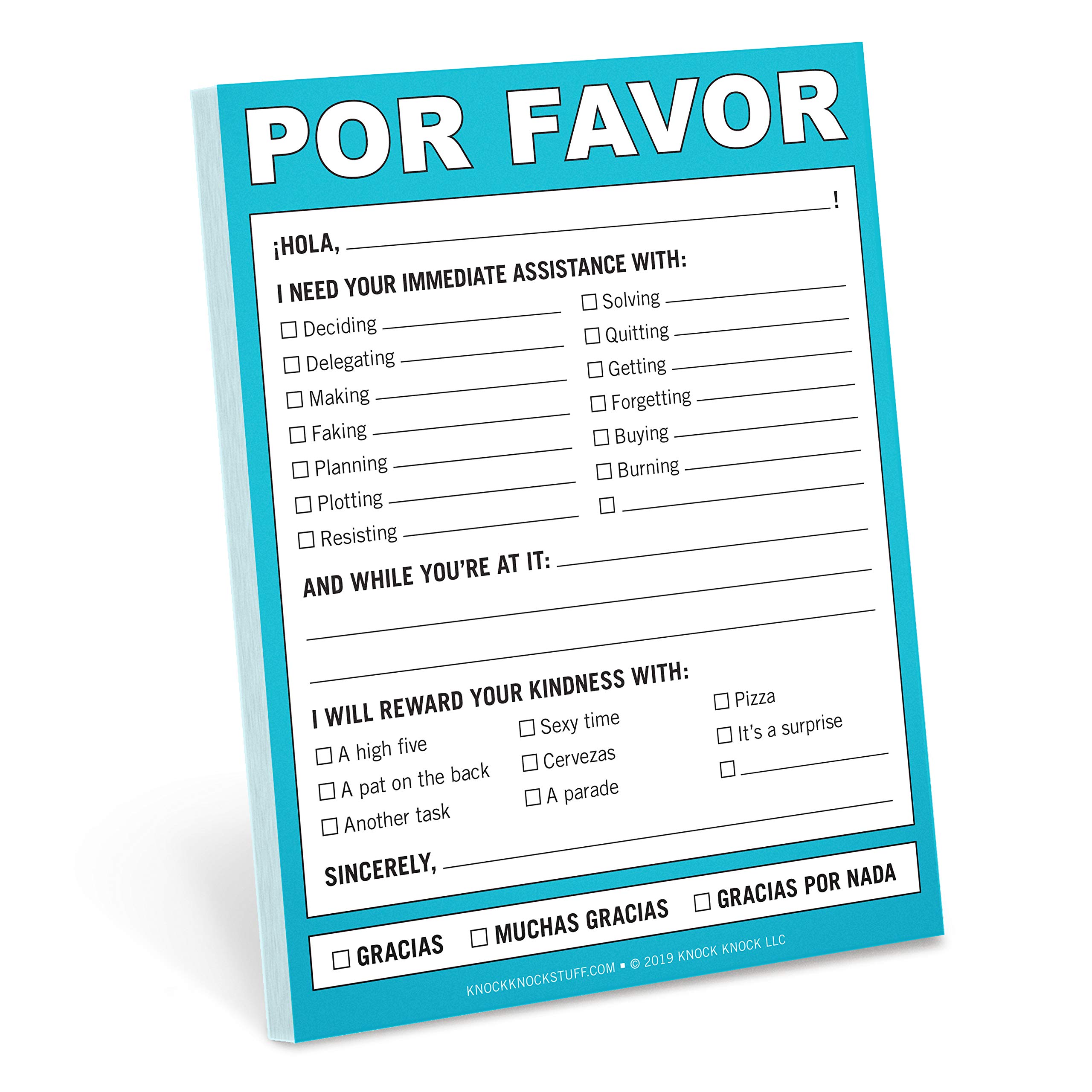 Knock Knock Por Favor Nifty Note, Checklist Memo Pad, 4 x 5.25-inches