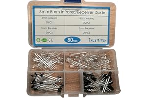 TrustYiwen New 80pcs 3mm 5mm 940nm Receiver/Infrared LED Emitting Diode IR Electronics Components Light Diodes Include Box FB