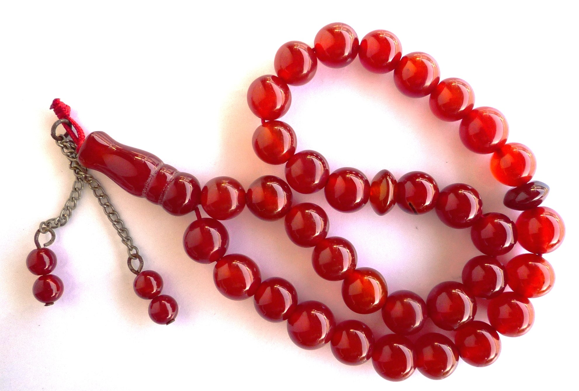 Muslim Prayer Beads Aqeeq (Agate) Tasbih Beads (33 Stones) with