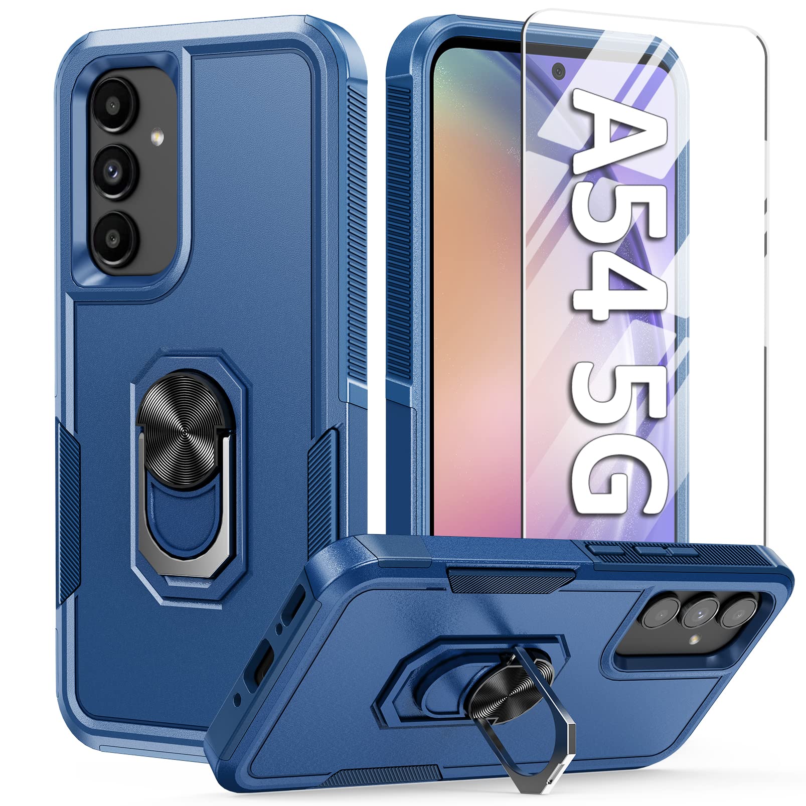 Photo 1 of FNTCASE for Samsung Galaxy A54-5G Case: Dual Layer Hybrid Rugged Shockproof Protection Phonecase with Kickstand | Durable Matte Textured TPU Bumper | Military Drop Proof Protective Cell Phone Cover