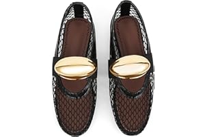 AMINUGAL Mesh Ballet Flats Shoes for Women Fashion Round Toe Fishnet Flats for Women Buckle Strap Mary Jane Shoes Women Comfortable Casual Office Daily Dress Ballerina Shoes