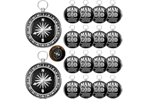 Mootycapa 25 Pcs Father's Day for Church Bulk Man of God Christian Gifts Mini Religious Compass Bible Verse Souvenir Travel Themed Party for Nautical Dad Pastors Church