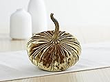 Luxe Brass Small Velvet Pumpkin, Handmade Home