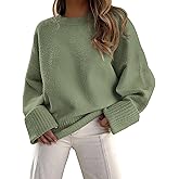 PRETTYGARDEN Women's Fall Oversized Sweaters Casual Crewneck Pullover Long Sleeve Fuzzy Chunky Knit Tops Blouse