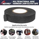 RED WOLF Wiring Loom Cloth Tape 3/4 in x 50 ft 5 Pack Heat Resistant view 2