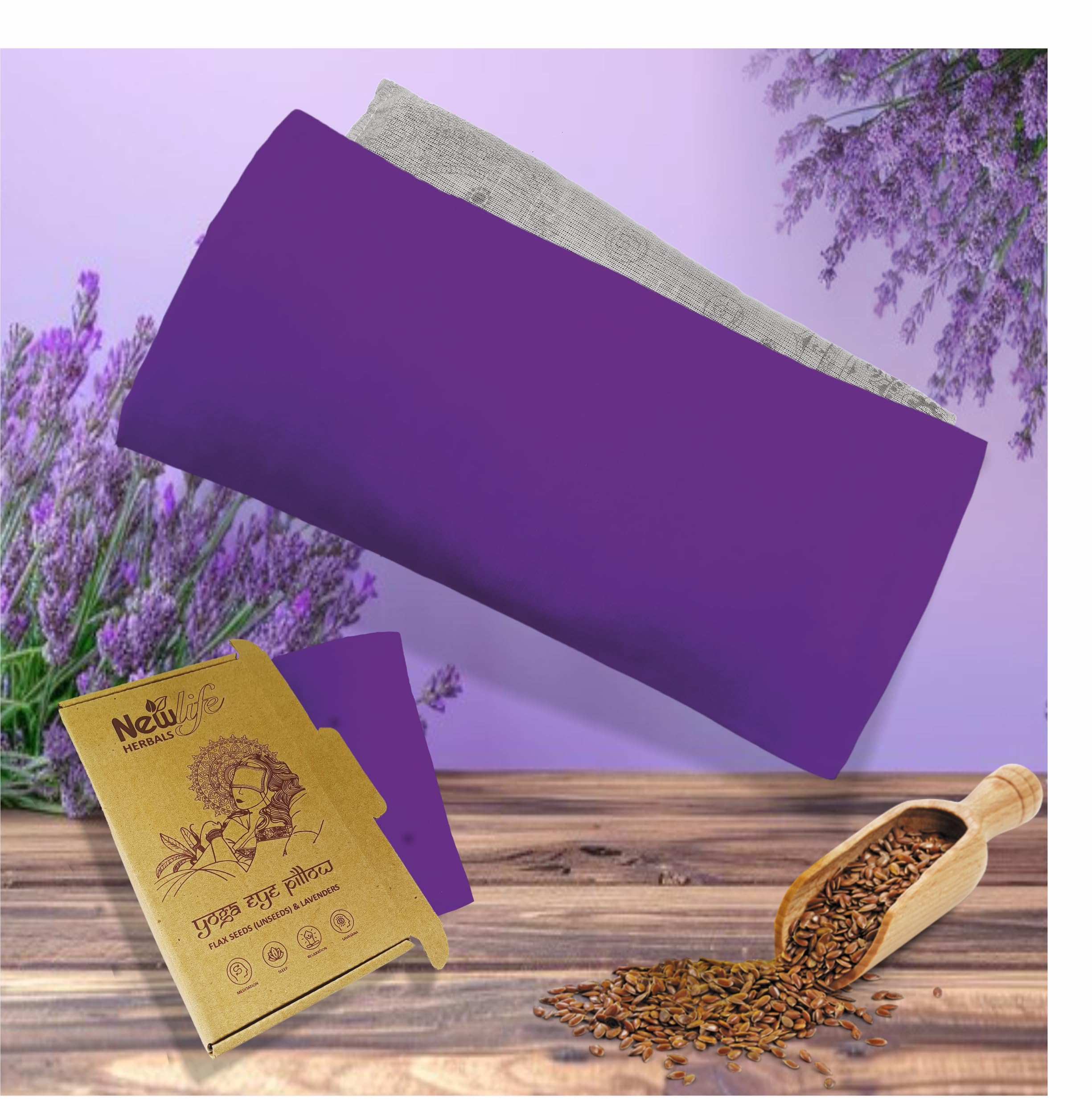 Yoga Eye Pillow Silk Eye Bags Linseeds Lavender Pillow Yoga Stress Relief Eye Bag (Purple (Filler = Linseeds + Lavender))