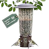 Perky-Pet 334-1SR Squirrel-Be-Gone Max Large Wild Bird Feeder with Flexports, Squirrel Proof Bird Feeder with Weight-Activated Perches - 4LB Seed Capacity