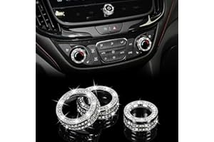 TOMALL Bling AC Air Conditioning Switch Cover Compatible with Chevy Equinox Malibu Trim Centre Console Climate Knob Cap Bling Interior Accessories for Car