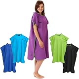 Fit-Flip Changing Robe Microfibre Poncho Purple-Green Size M