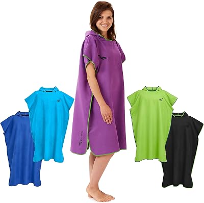 Fit-Flip Changing Robe Microfibre Poncho Purple-Green Size M