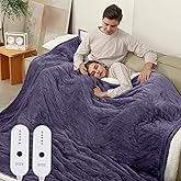 ESTINGO King Heated Blanket, Electric Blanket King Size Dual Control with 10 Hours Auto Off & 5 Heating Levels, King Heating Blanket with Machine Washable, 100"x90", Lavender Purple