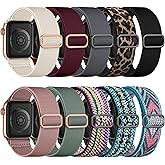Maledan 10 Pack Stretchy Solo Loop Compatible with Apple Watch Band 40mm 38mm 41mm 42mm 44mm 45mm 46mm 49mm Women Men,Soft Nylon Elastic Braided Strap for iWatch Series 11 10 9 8 7 6 5 4 3 2 1 SE Ultra