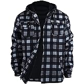 Yasumond Hoodies for Men Zipper Fleece Sweatshirt Heavy Sherpa Lined Hooded Warm Winter Coats Big Tall