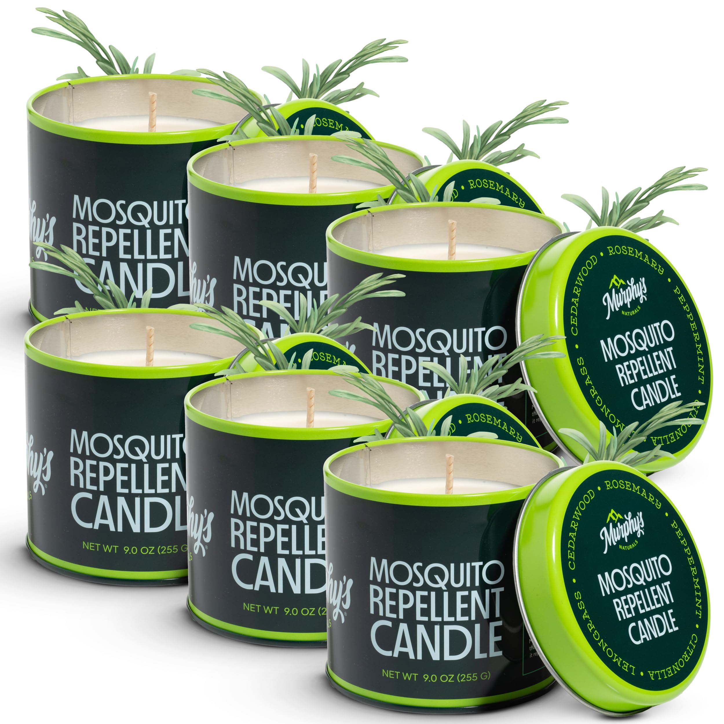 Murphy's Naturals Citronella Mosquito Repellent Candles, 9 oz (Pack of 6)
