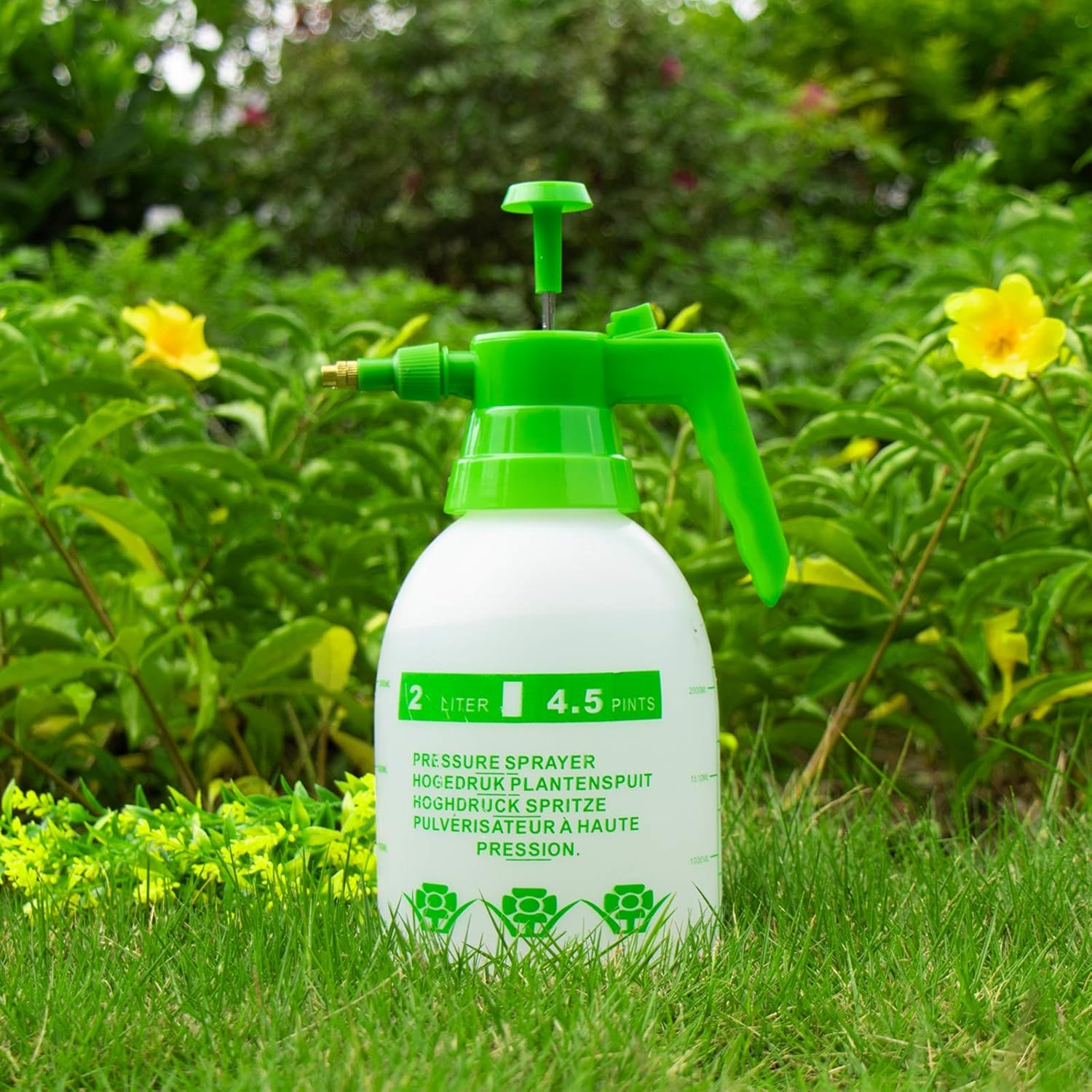 AQUEENLY Pump Sprayer, 68oz Hand Held Pump Pressure Garden Sprayer with Adjustable Nozzle for Lawn & Garden - Watering, Fertilizing, Home Cleaning and Car Washing - The Professional Hand Sprayer: Health & Personal Care