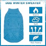 Mihachi Turtleneck Dog Jumper - Cable Knit Coat with Leash Hole, 7 Colors view 3