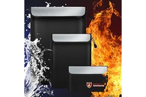 FKWIN Fireproof Document Bag with Reflective Strip & Zipper (3 Pack), Waterproof Fire Proof Money Bag for Cash, Fireproof Envelopes for Documents & Valuables, Fire Resistant Bag for Important Item Storage