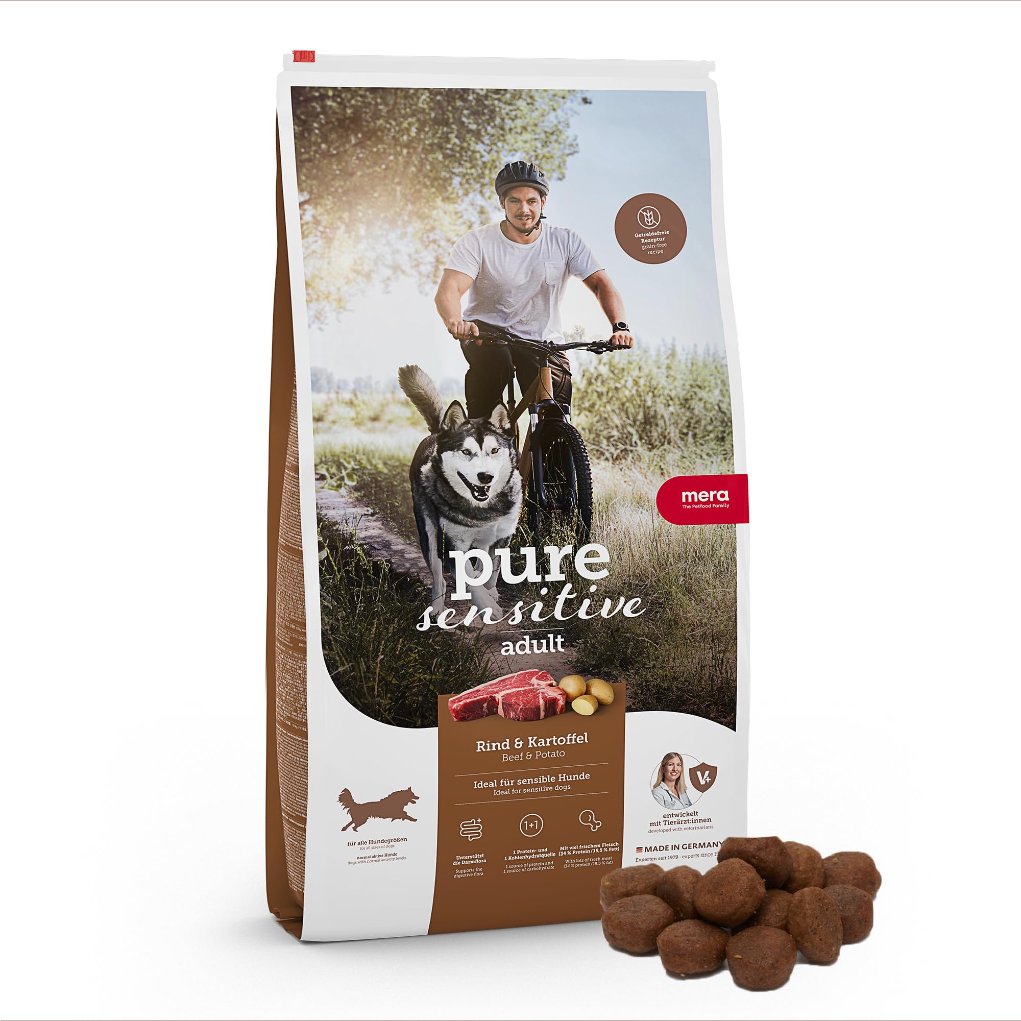 Mera Dog Dog Food Pure Sensitive Fresh Meat, Beef and Potato, High Protein, 12.5 kg