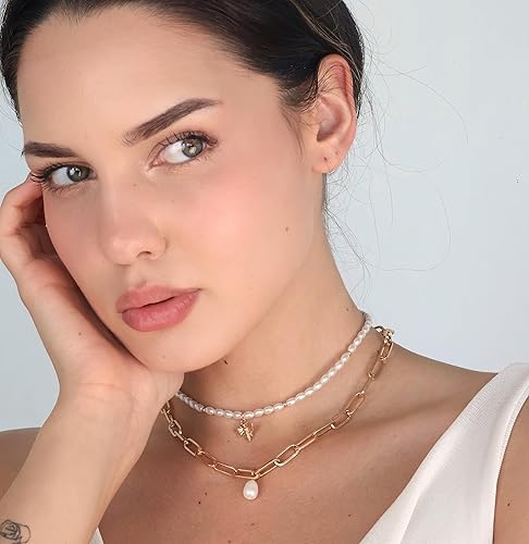 POMINA Chunky Coin Fashion Gold Necklace Trendy Statement Toggle