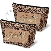 MKGRXZCW Trendy Leopard Print Makeup Bag for Purse, Leopard Gifts for Women Coquette Cheetah Cosmetic Bag Travel Toiletry Bag for Women, Leopard Cheetah Print Zipper Makeup Pouch