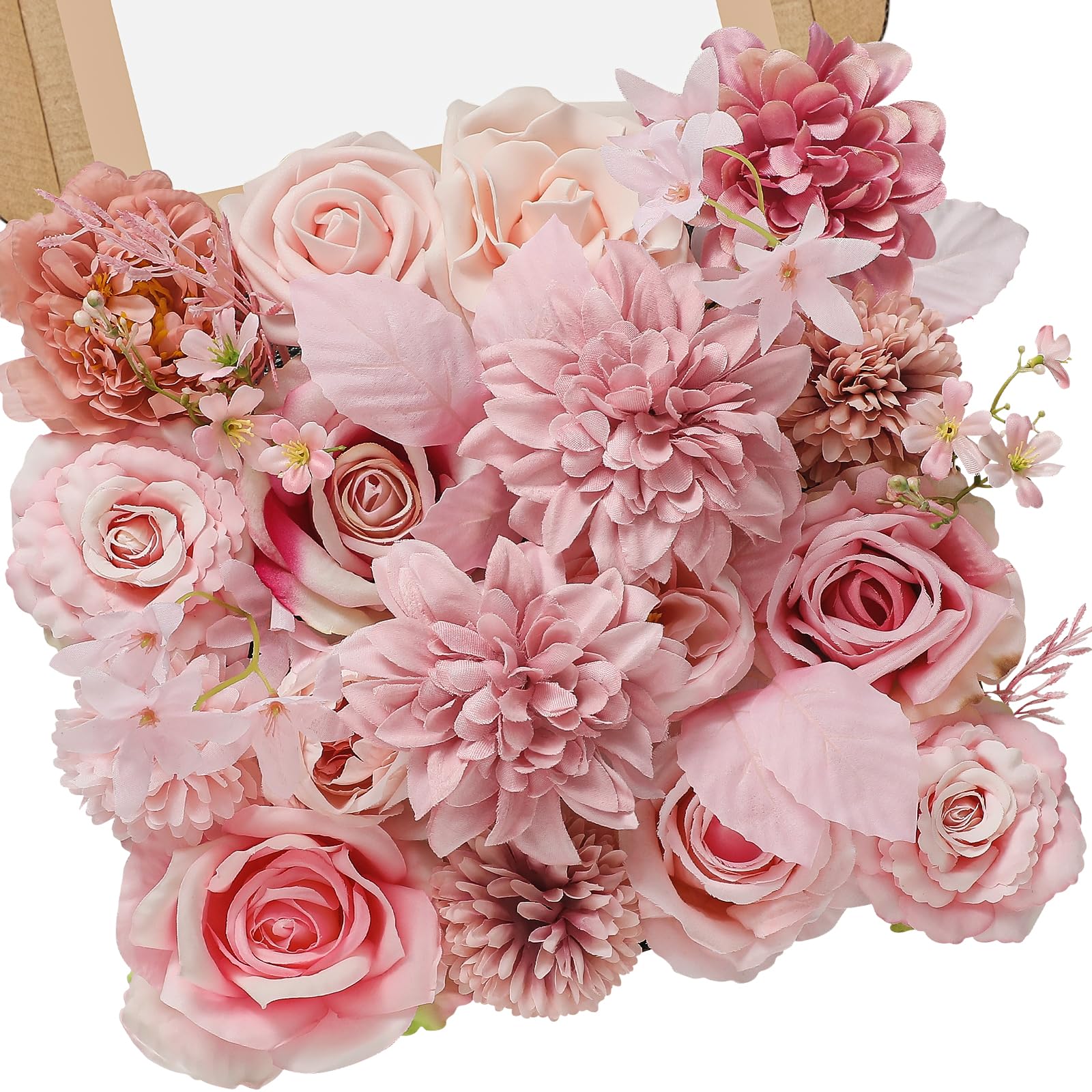 Photo 1 of Serwalin Artificial Pink Flowers, Silk Dusty Pink Fake Flowers for DIY Wedding Bridal Bouquet, Wedding Cake Flowers for Table Centerpieces Birthday Party Baby Shower Home Decoration