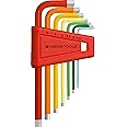 PB SWISS TOOLS Rainbow Key L-Wrench Set PB 210.H-6 RB | 100% Swiss Made | 7-Piece Hex Key Set Color Coded by Size with Precisely Chamfered Edges