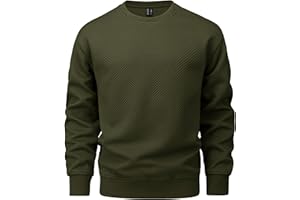 MAGCOMSEN Mens Crewneck Sweatshirts Long Sleeve Geometric Textured Pullover Shirts Spring Winter Fall Casual Soft Sweatshirt