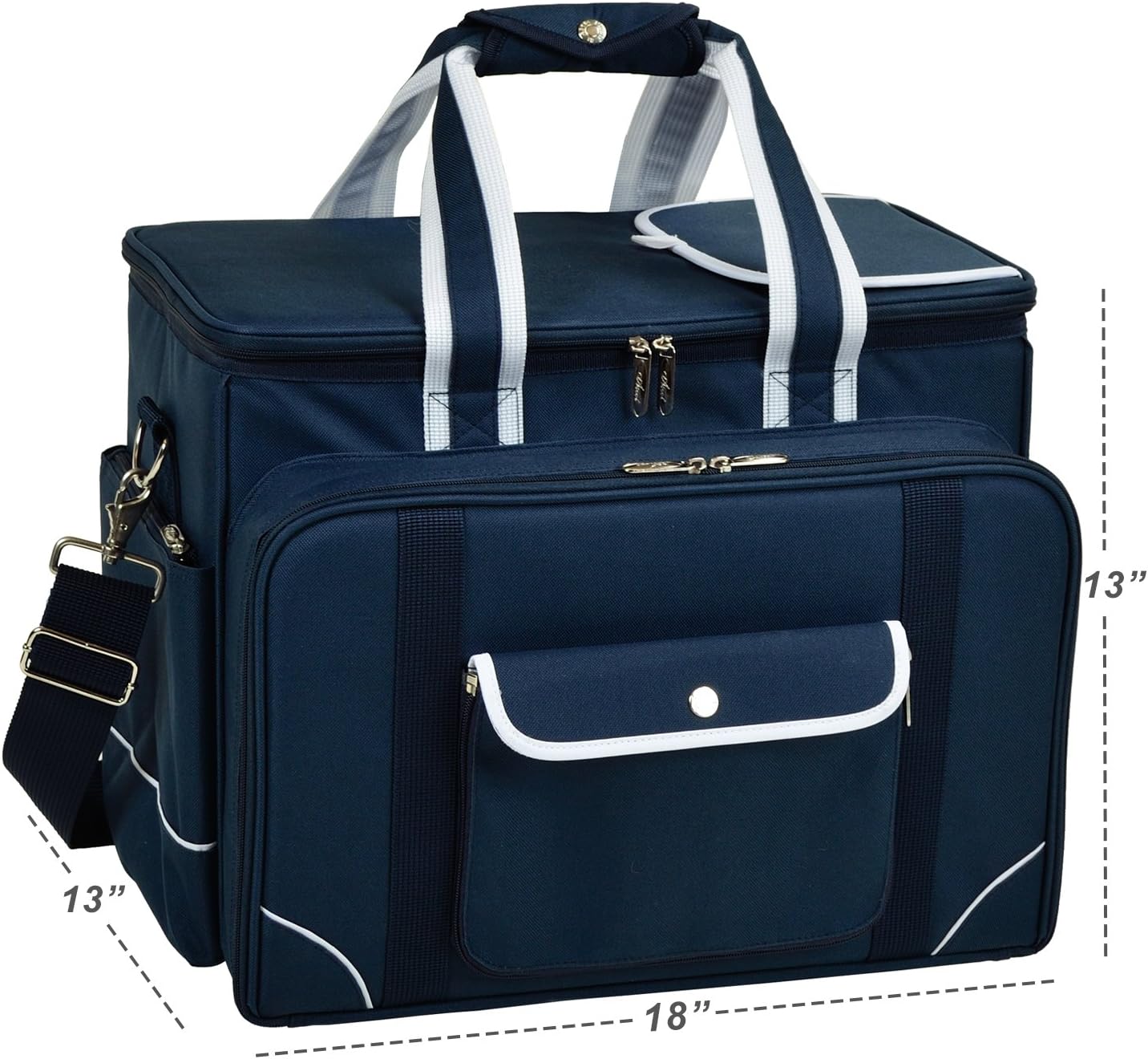 Picnic at Ascot- Original Insulated Picnic Cooler with Service for 4 - Designed & Assembled in the USA: Kitchen & Dining