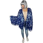 HPO Unisex Festival Carnival Thick Tinsel Jacket with Loose Fit | Extra Dense Tinsel | Multiple Size and Color Options