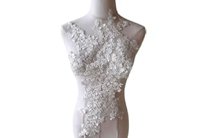 GELVS Floral Patch Motif Embroideried Flower Lace Appliques for Wedding Dresses Bridal Gown Dance Costumes