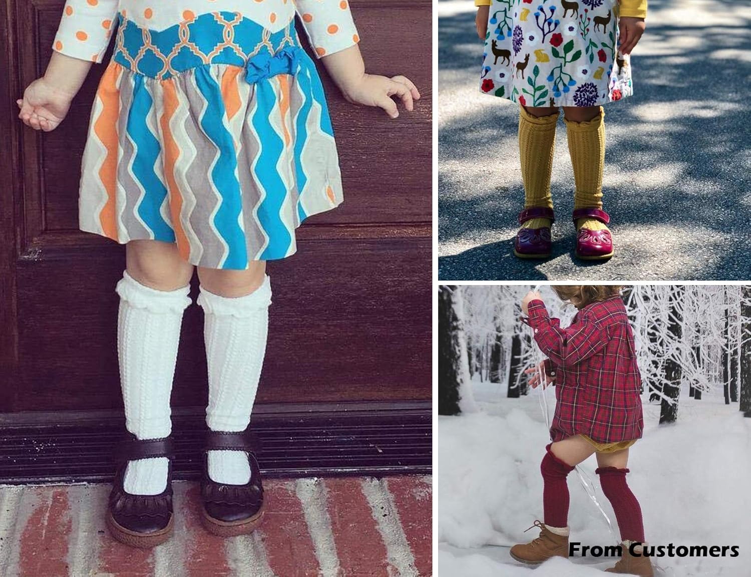 Epeius Baby Girls Boys Cotton Uniform Knee High Socks Tube Ruffled Stockings (Pack of 3/5): Clothing