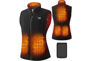 JS LifeStyle Heated Vest Jacket Women with 16000mAh Rechargeable Battery Pack Included Fleece Clothing with Light-Off Design