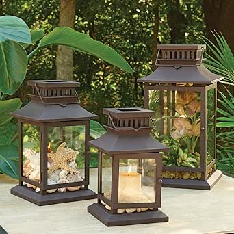 Better Homes and Gardens Square Metal Outdoor Lantern, LARGE| Hook Top