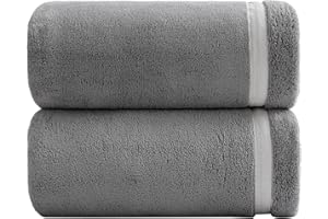 XIQ 40x80 Inches Bath Sheets Extra Large Bath Towels Set Super Soft Quick Dry Luxury Microfiber Shower Towels for Bathroom Grey,2PCS