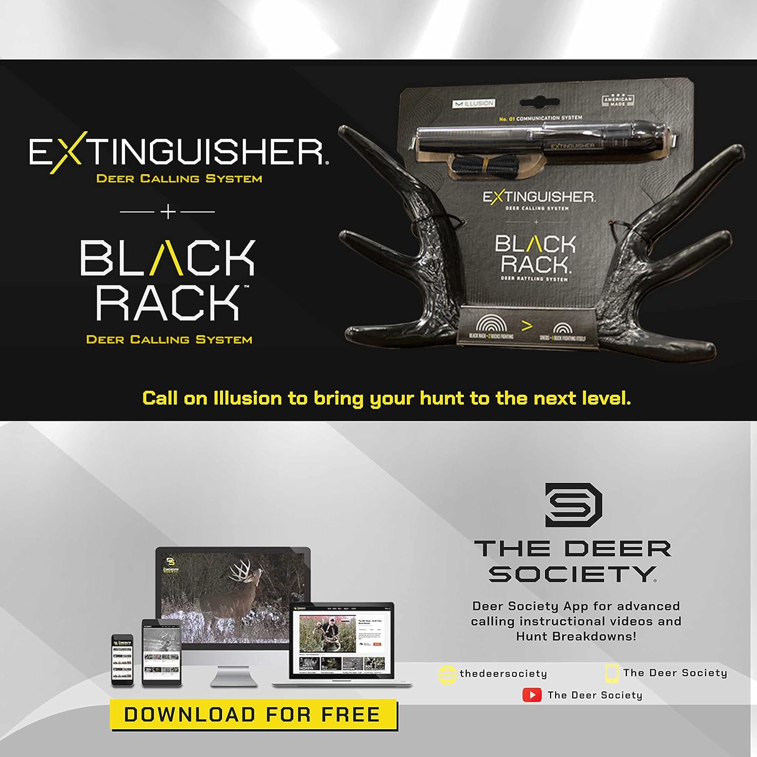 Illusion Systems Extinguisher & Black Rack Calling System - Black : Sports & Outdoors