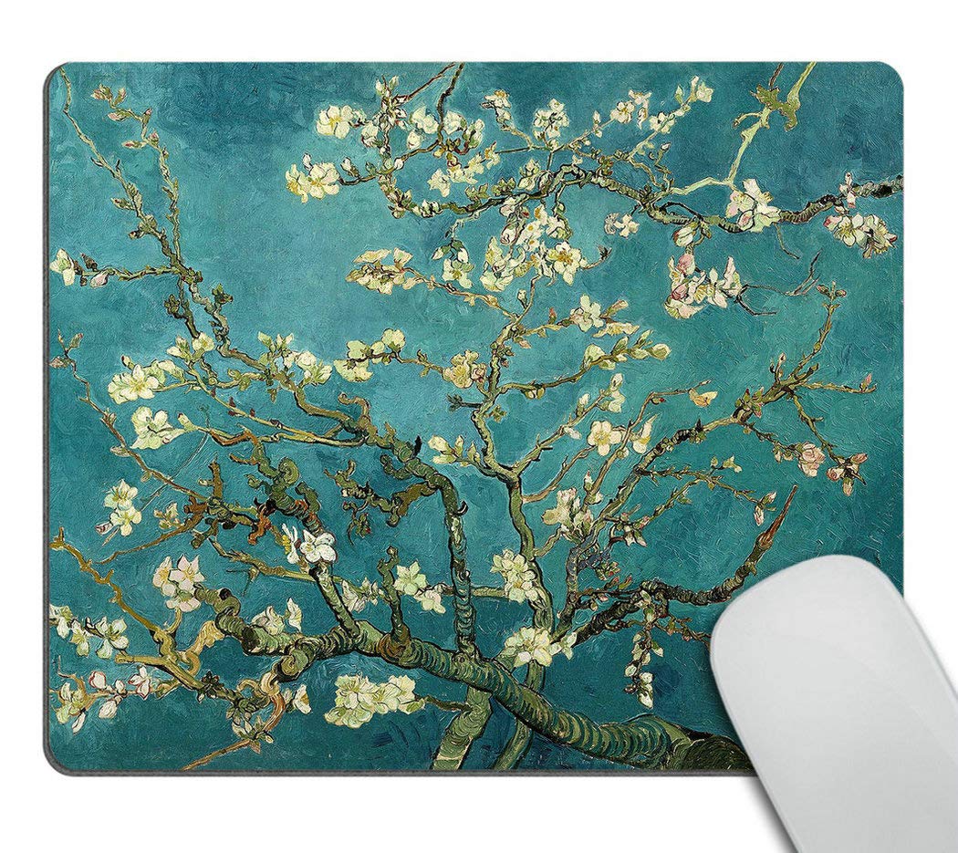 Wasach Almond Blossom Design Mouse Pad for office Rectangle Large Gaming Mouse pad