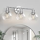 Espird 3 Lights Bathroom Vanity Light Fixtures Chrome, Bathroom Lights Over Mirror, Industrial and Farmhouse 3 Light Wall Sco
