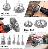 DazSpirit 9 Pcs Wire Brush Set for Drills 1/4 Inch Shank Cup Wheel End Brush view 4
