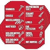 Toolbox Organization Magnetic Labels - 80 Large, Tool Chest Organizer Labels with Strong Magnets & Easy to Read Printing - Fi