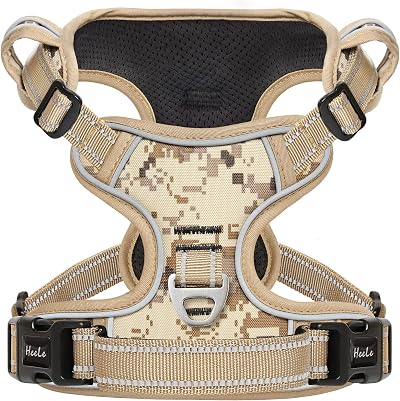HEELE Dog Harness No Pull Adjustable Padded Reflective Camouflage S